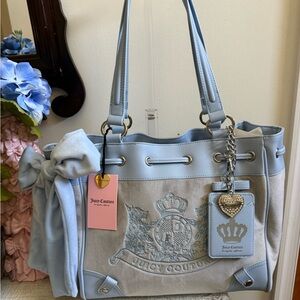 Juicy Couture Classic Scottie Dogs Tote Bag - Dove Gray